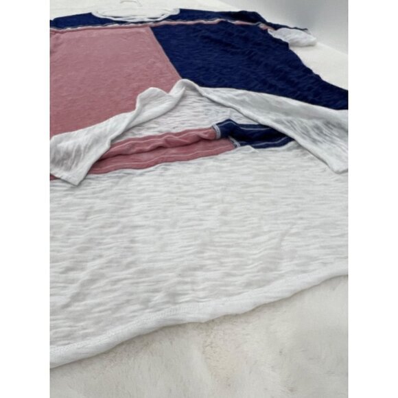 We The Free by Free People Charleston ColorBlock Oversized Tunic Blue/Pink/White - Picture 9 of 11